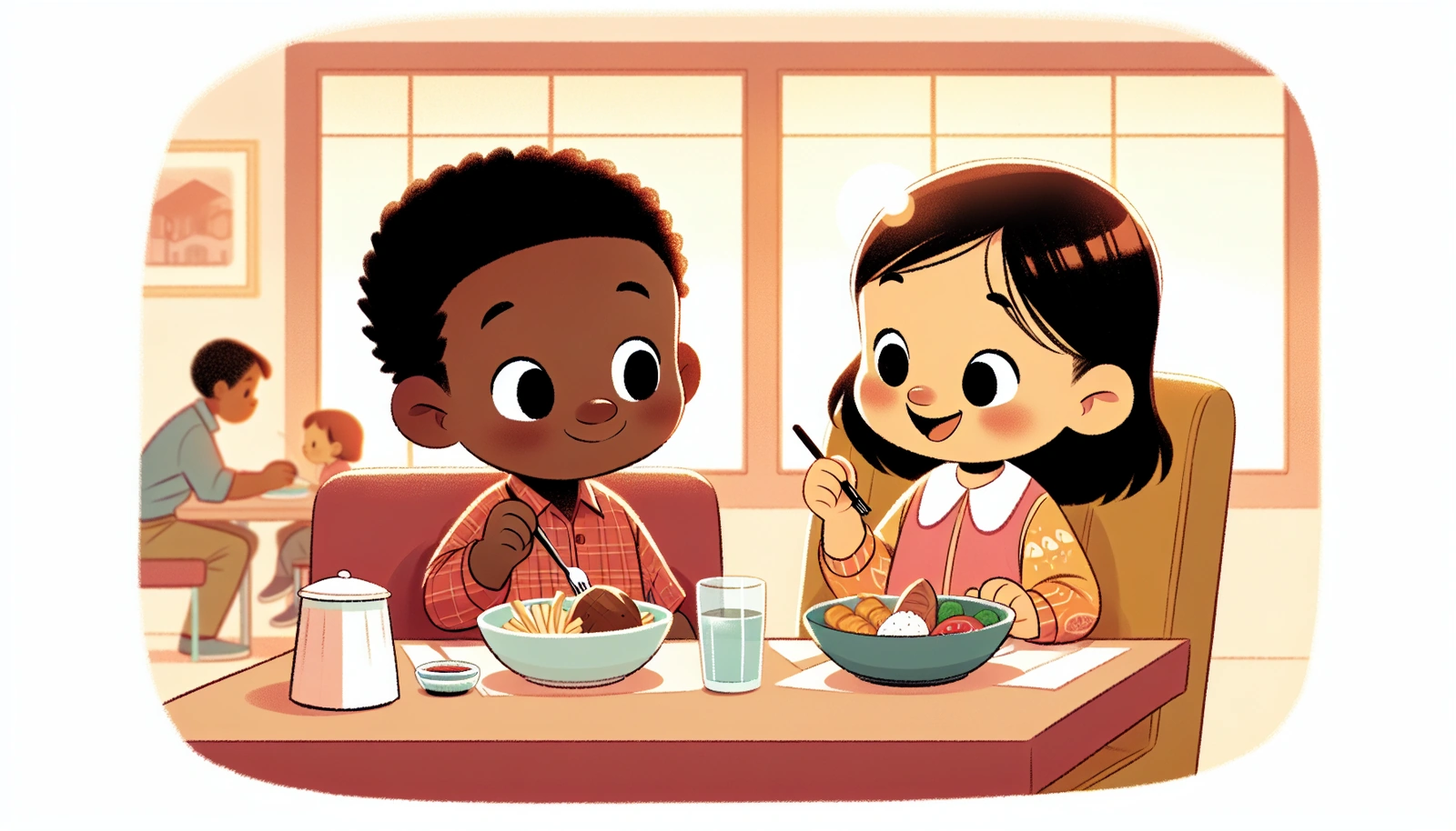 Enjoying Our Meal at the Restaurant - Social Story