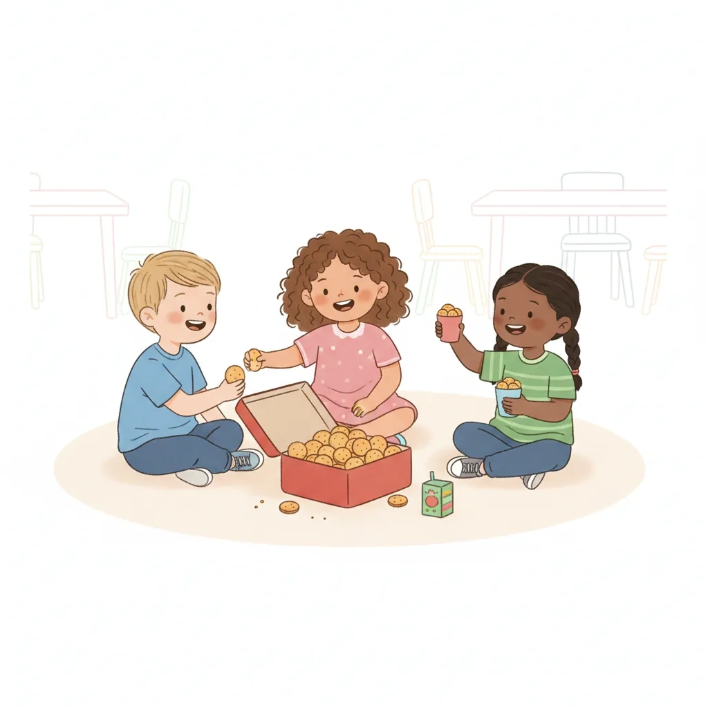 Snack Time at School with Friends - Printable Social Story